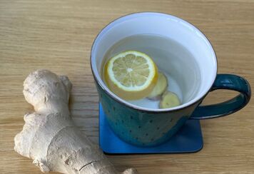 Tea made with root ginger